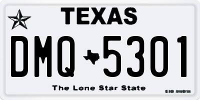 TX license plate DMQ5301