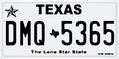 TX license plate DMQ5365