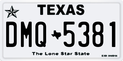 TX license plate DMQ5381