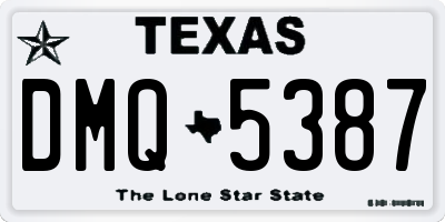 TX license plate DMQ5387