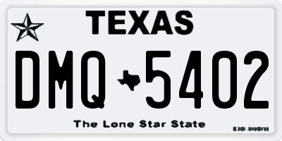 TX license plate DMQ5402