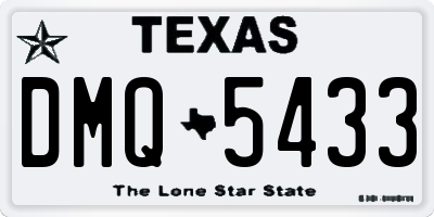TX license plate DMQ5433
