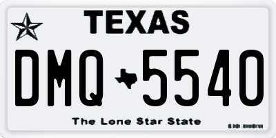 TX license plate DMQ5540