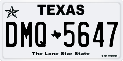 TX license plate DMQ5647