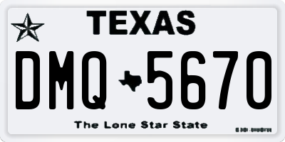 TX license plate DMQ5670