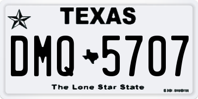 TX license plate DMQ5707