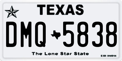 TX license plate DMQ5838