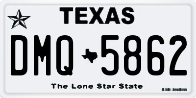 TX license plate DMQ5862