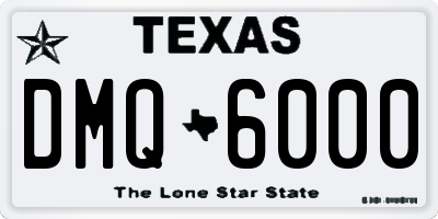 TX license plate DMQ6000