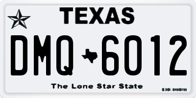 TX license plate DMQ6012