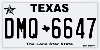 TX license plate DMQ6647