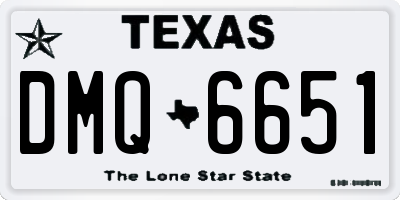 TX license plate DMQ6651