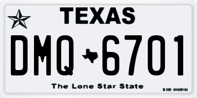 TX license plate DMQ6701