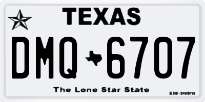 TX license plate DMQ6707