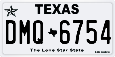 TX license plate DMQ6754