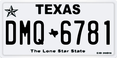 TX license plate DMQ6781