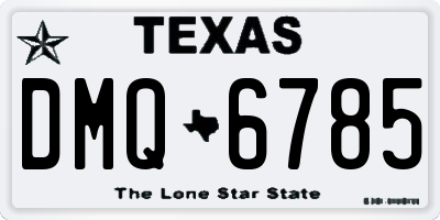 TX license plate DMQ6785