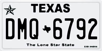 TX license plate DMQ6792