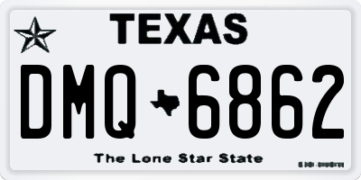 TX license plate DMQ6862