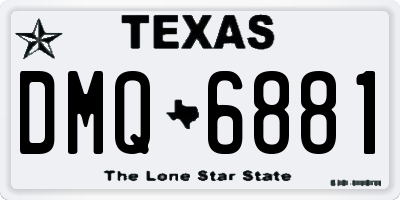 TX license plate DMQ6881