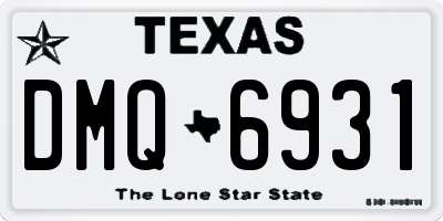 TX license plate DMQ6931
