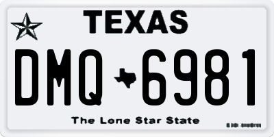 TX license plate DMQ6981