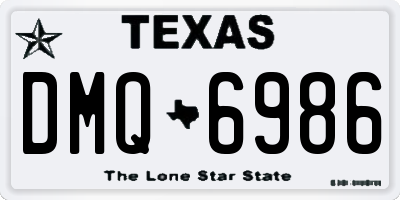 TX license plate DMQ6986