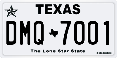 TX license plate DMQ7001