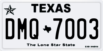 TX license plate DMQ7003