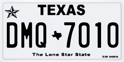 TX license plate DMQ7010