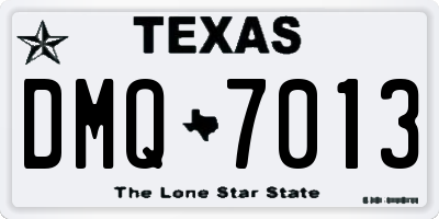 TX license plate DMQ7013