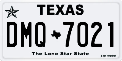 TX license plate DMQ7021