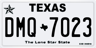 TX license plate DMQ7023