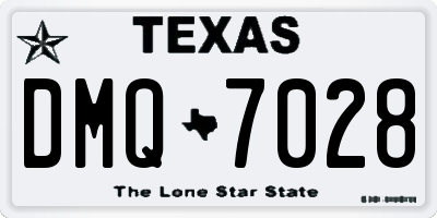 TX license plate DMQ7028