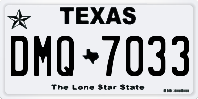 TX license plate DMQ7033