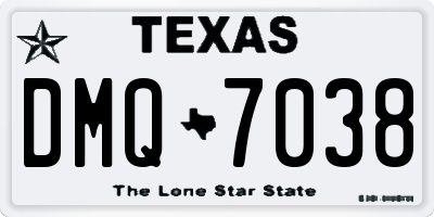 TX license plate DMQ7038