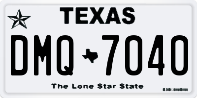TX license plate DMQ7040