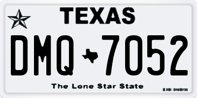 TX license plate DMQ7052