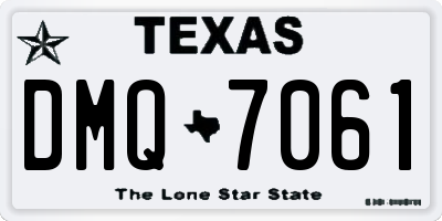 TX license plate DMQ7061