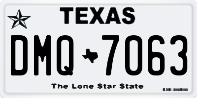 TX license plate DMQ7063