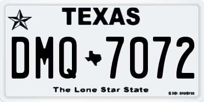 TX license plate DMQ7072