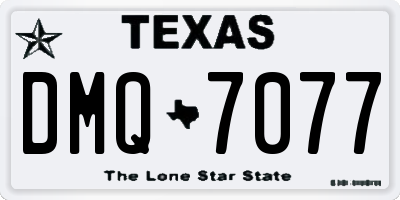 TX license plate DMQ7077
