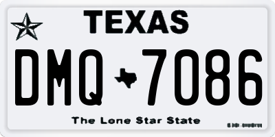 TX license plate DMQ7086