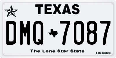 TX license plate DMQ7087
