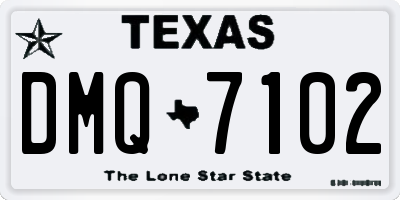 TX license plate DMQ7102