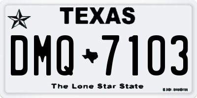 TX license plate DMQ7103