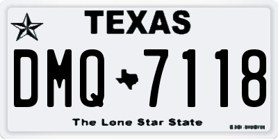 TX license plate DMQ7118