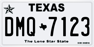 TX license plate DMQ7123
