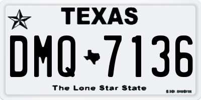 TX license plate DMQ7136