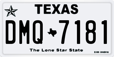 TX license plate DMQ7181